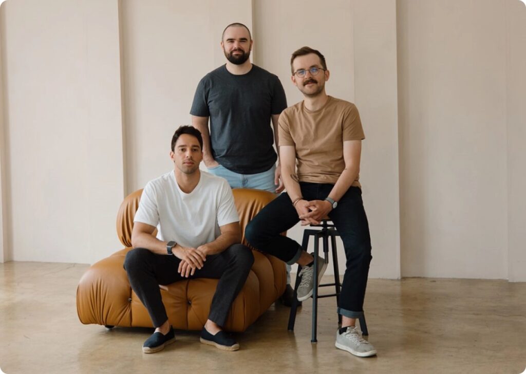 Beehiiv co-founders — Tyler Denk, Benjamin Hargett, Jacob Hurd